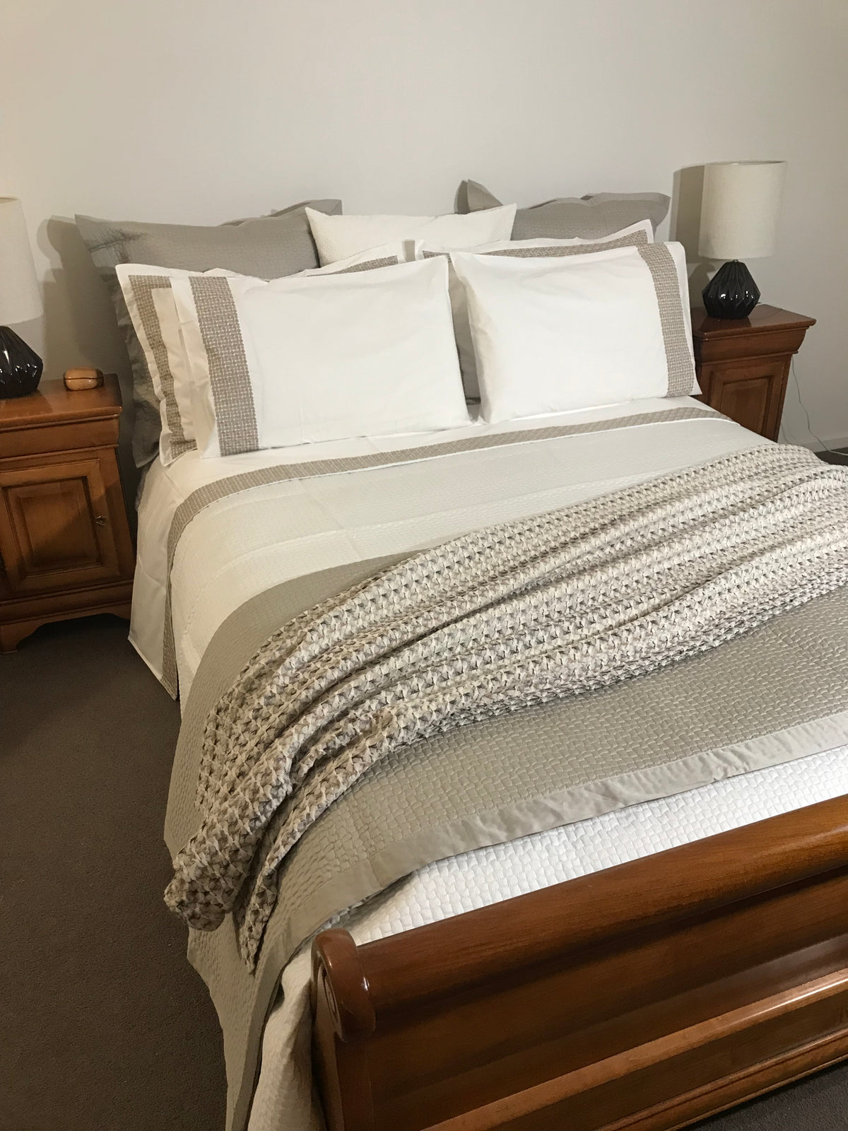 Hamilton Bedspread Set - Taupe