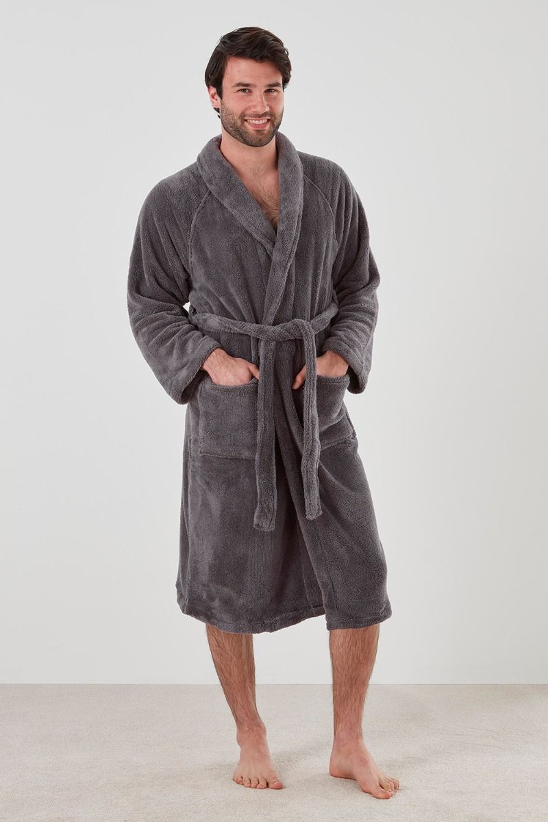 Manor Men's Plush Robe - Navy