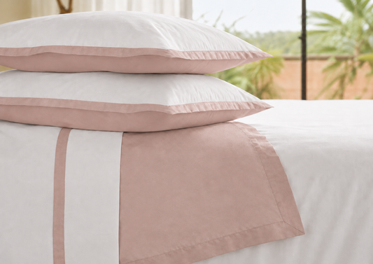Caetano Sheet Set - White/Blush