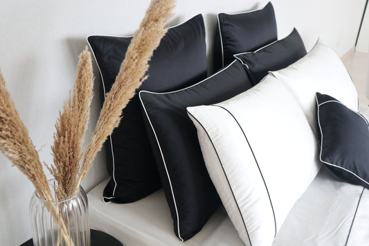 Glamorous Euro Pillowcases – Black Sateen