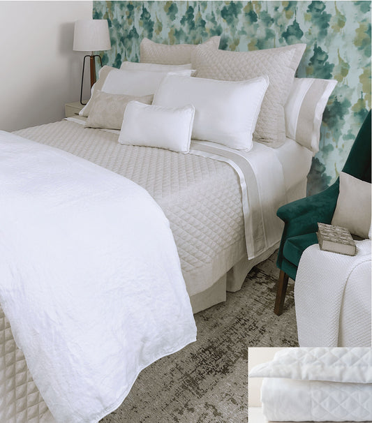 Hudson Linen Bedspread Set - Flax