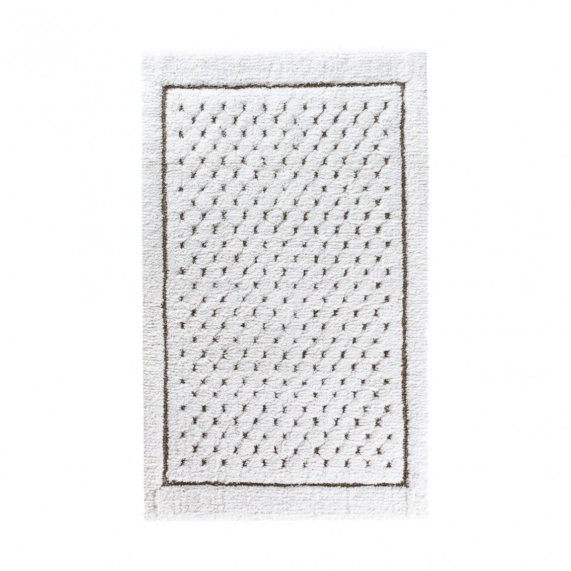 Rectangular bath mat with textured pattern on a white background
