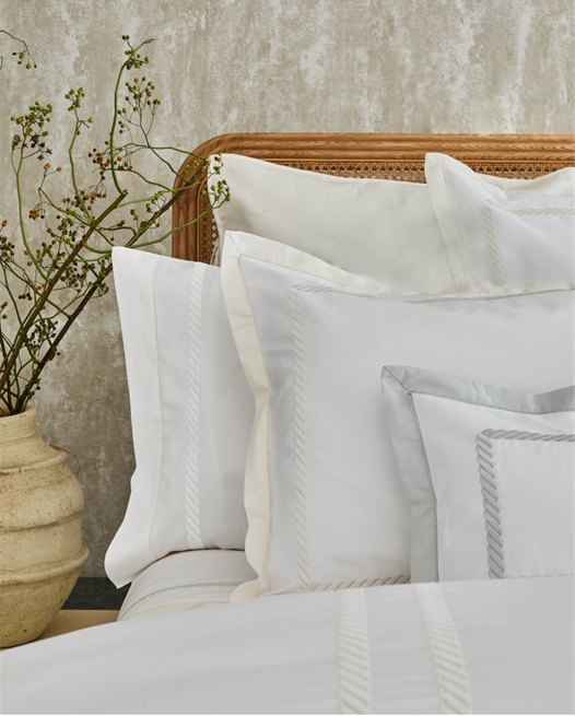 Pacific Euro Pillowcases - White/Silver